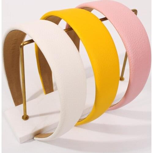 Lalynnly Fashion Bezel Headwear Hairband For Women Korean Style Chic PU Hair Hoop Headband Hair Jewelry Accessories Gifts F2655