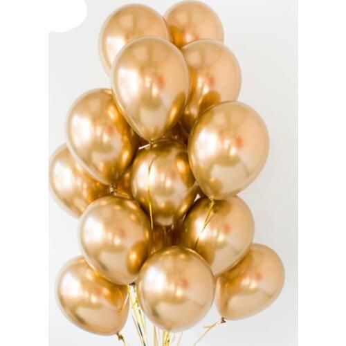10pcs 12inch Metallic Gold Silver Blue Rose Green Purple Ballon Wedding Birthday Party Decoration Latex Balloons