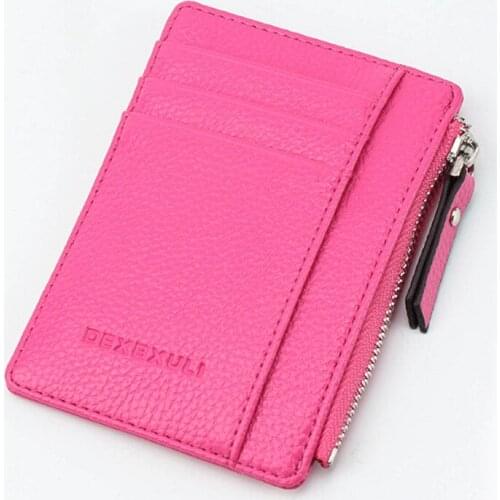 1 Pc Wallet Mini PU Leather Card Holders Card Slots Purse Small Men Women Zipper Coin Pocket Ultra Thin Wallet Slots Purse