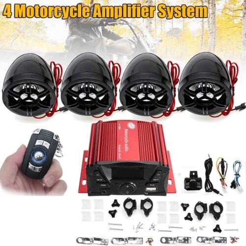 Mini Motorcycle Amplifier Audio Processor System Motorcycle Audio Speaker With Wireless Remote Control LED Display 4 Speaker