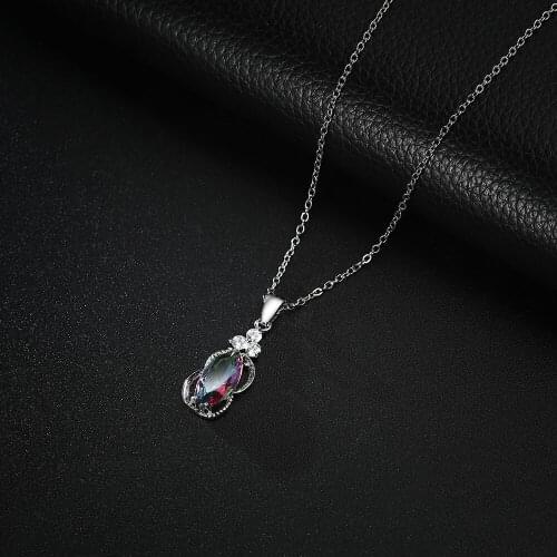 Collares de moda 2020 mothers day gift Cut Multicolor Zircon Chain fashion Clavicle Pendant Necklace women Jewelry Gifts