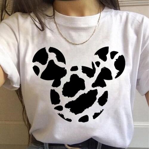 Women T-shirt Fashion Cartoon Leopard Short Sleeve Printed Female T shirt Casual Harajuku Graphic Summer Clothes For Woman 2021
