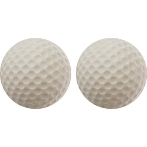2Pcs Portable Solid Golf Balls Elastic High Visibility Eco-friendly Safety Golf Practice Balls Children Toys for Golf Practice