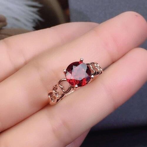 Natural And Real Fashion Garnet Ring 925 Jewelry for Womens Ring Fine Jewelry, Christmas Gift