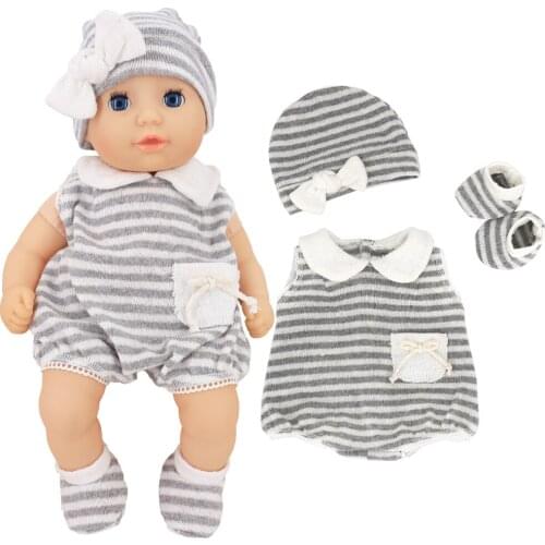 16-18 Inch Annabell Doll Clothes Wool Set Onesies,Hat,Socks Accessories fit 43-45cm Baby Newborn Zapf Doll,Nenuco Dolls Clothing