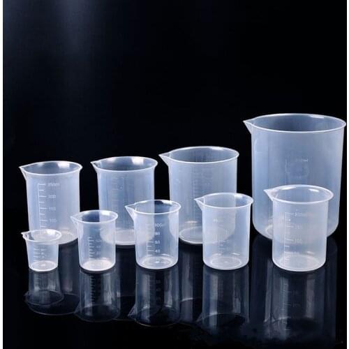 1Pcs 250ml/100ml/50ml/25ml Transparent Kitchen Laboratory Plastic Volumetric Beaker Measuring Cup