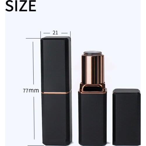 10-50pcs square corner empty lipstick tubes Imitation aluminum texture lip tube Pearly White matte black Lipstick Tube wholesell