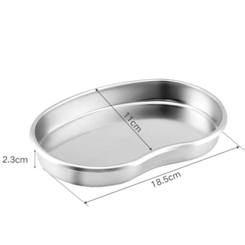 S Size Silver Stainless Steel Tattoo Tray Surgical Disinfection Bending Plate For Dental Eyebrow Lip Tattoo Sterilization Tools