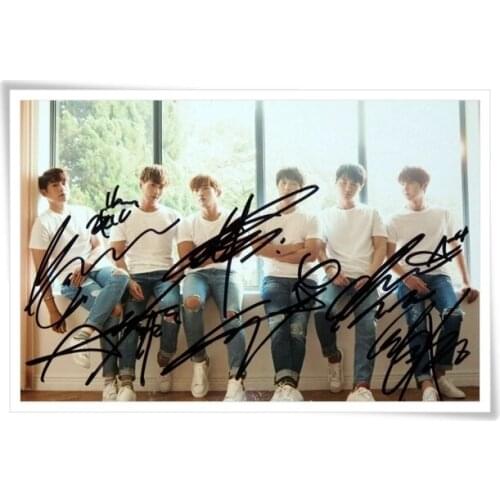 Shinhwa autographed signed group photo 10*15cm 4*6inches freeshipping new korean 10.2016