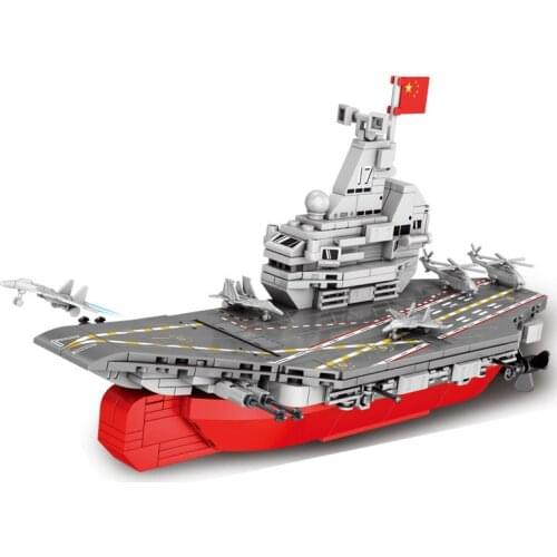 Military War Weapon Chinas Shandong Portaerei Ship Model Bricks Building Blocks Toys for Children Boys Kids Gifts 458Pcs