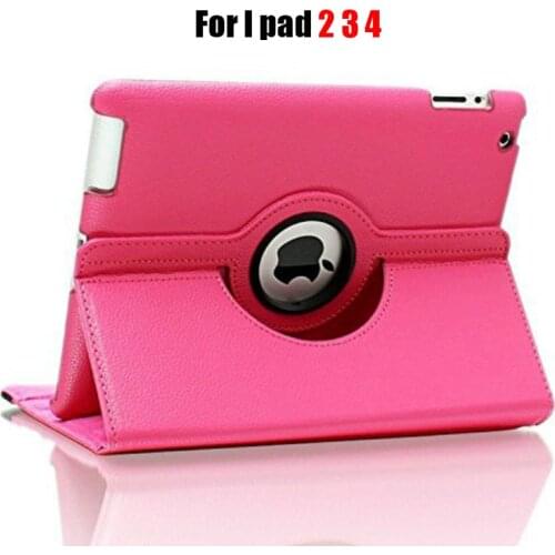 360 Degrees Rotating Flip PU Leather Case Cover for iPad 2 3 4 Smart Tablet Auto Sleep/Wake Stand Holder Cases A1395 A1460 A1430