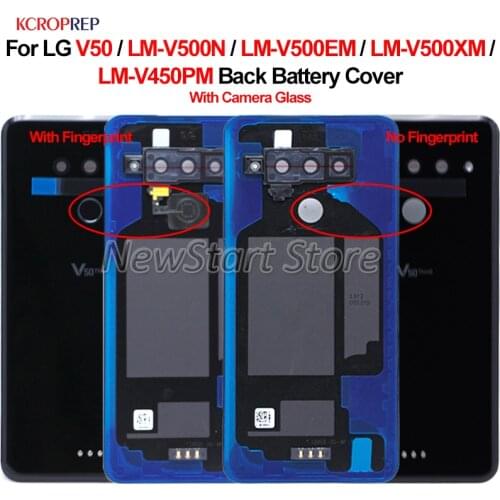 For LG V50 Back Glass Battery Cover With Fingerprint Rear Door Case Housing For LG LM-V500EM LM-V500XM LM-V450PM Cover housing