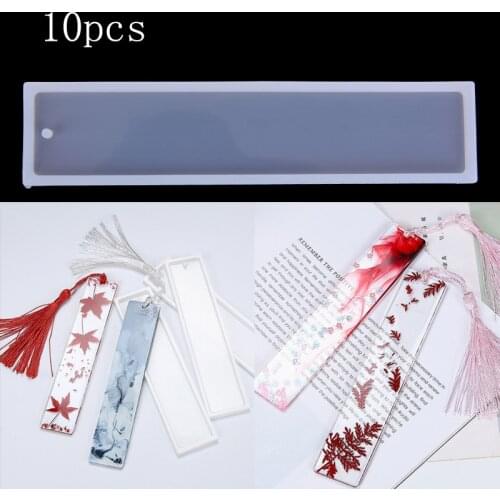 10pcs/set Rectangle Silicone Bookmark Mold DIY Making Epoxy Resin Jewelry DIY Craft Mould