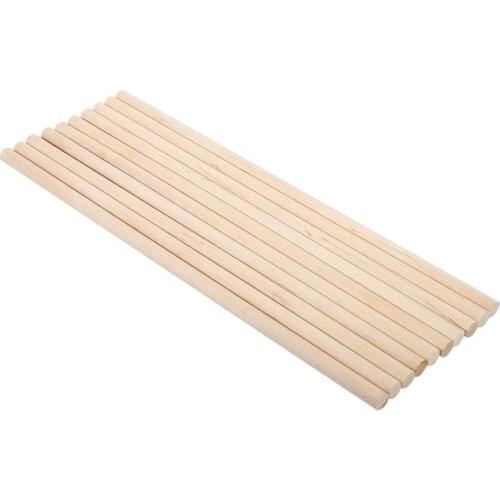 10x 30cm Round Hard Wooden Lolly Sticks Cake Dowels Food Pole Crafts SS