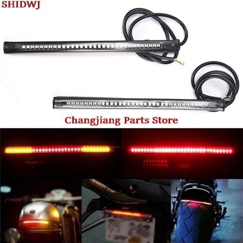 3528 SMD 48 LED Motorcycle Light Bar Strip Tail Brake Stop Turn Signal License Plate Integrated 1PC