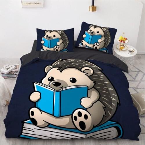 3D Comforter Case Duvet Quilt Cover Bedding Set Double King Queen Double Single Size Cartoon Black Design Home Textile