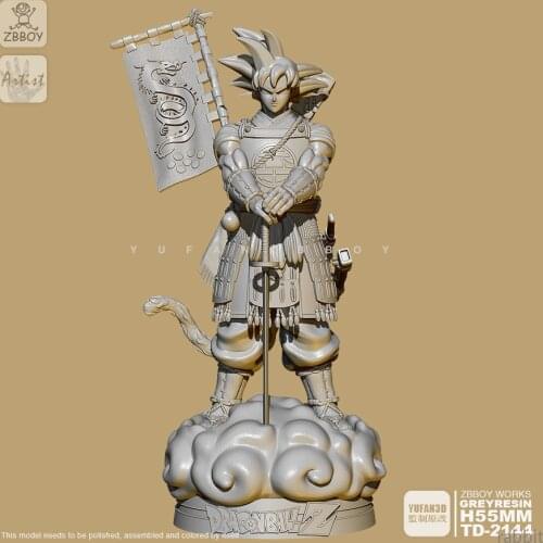 55 Mm Resin Kits Warring States Goku Resin Model Self-Assembled TD-2144