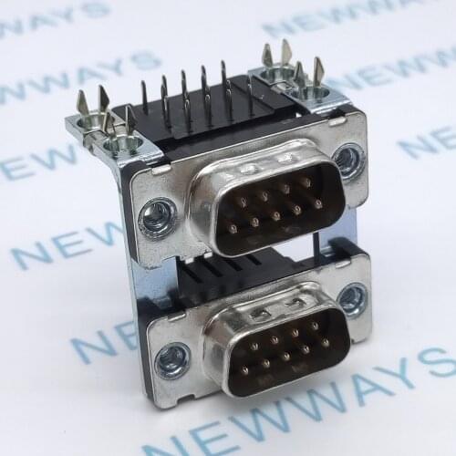 1Set Dm10156-72 Double Lay Dr9 Db9 Male 18Pin 90 Degrees Socket Plug Vga Adapter