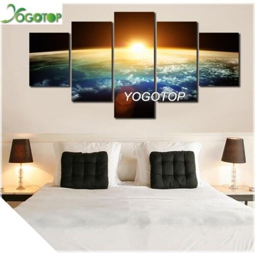 Diy Diamond Painting puzzle 5D Full Drill Mosaic Diamant Embroidery Home Decor Earth Universe Space Planet 5 Pieces ML1164