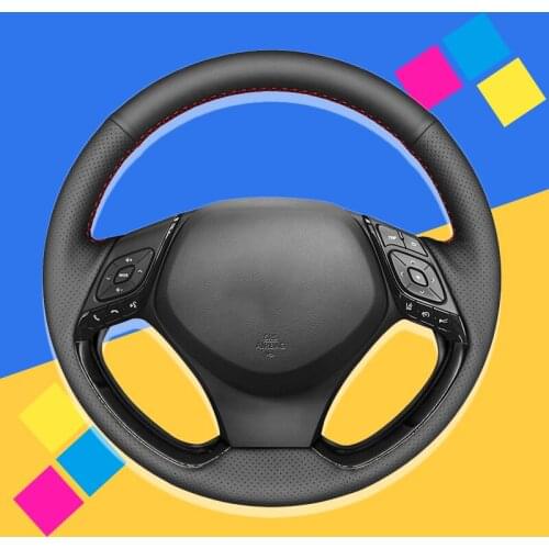 Auto Braid On The Steering Wheel Cover for Toyota C-HR CHR 2016-2019 Hand Stitched Car Covers Interior Accessories Car-styling