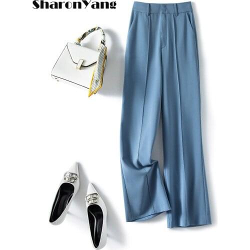 Wide Leg Pants Women Summer New Casual Suit Pants High Waist Loose Straight Black Long Trousers for Lady Womens Loose Pants