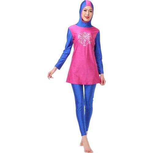 Burkini Islamic Swim Wear New Maillot De Bain Femme Hijab Swimsuit for Muslim Women Swimwear 2 Piece Plus Size Femme A Manche