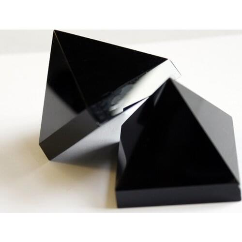 3-6cm Obsidian Stone Pyramid Shape Black Natural Healing Crystals Stone Triangled Point 4 Sizes High Quality Minerals Wholesale