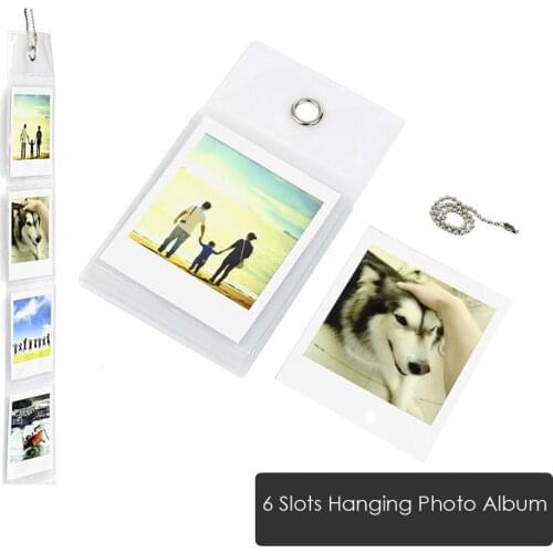 SKYSONIC 6 Slots Photo Album For Square Images Fashion Hanging Wall Personality Book Transparent Mini 3 Inch Postcards Hoder