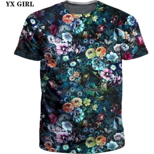 YX GIRL riza peker neverland mens t-shirt 2018 summer New style Fashion T shirt flowers Print 3d Men/Women Casual Cool t shirt