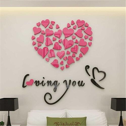 KAKUDER Art Decal Wall Sticker Love Heart DIY Removable Wall Stickers Home Decor room decoration adesivo de parede 2020 dropship