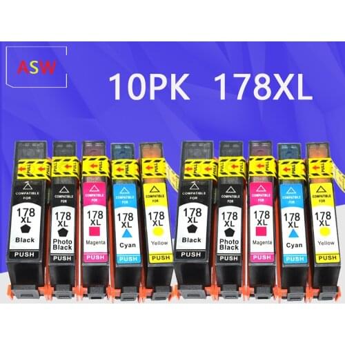 ASW 2 Set Ink Cartridge Replacement for HP 178 XL 178XL Photosmart 5510 5515 6510 6512 7510 7515 B109a B109n B110a Printer