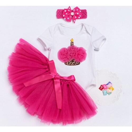 Newborn Birthday Baby Girl Clothes Sets Toddler Christening Party Costume For Kids Suits Romper Tutu Skirt Headband Children Set