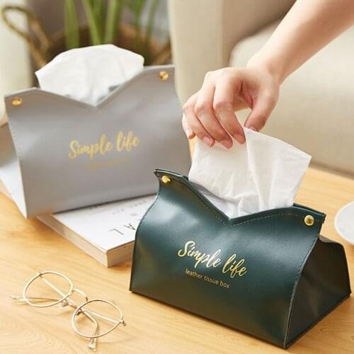 Leather Tissue Box Car Toilet Pumping box Home Living Room Decoration Bedroom Kitchen Desktop Nordic Large Storage Box Wholesale