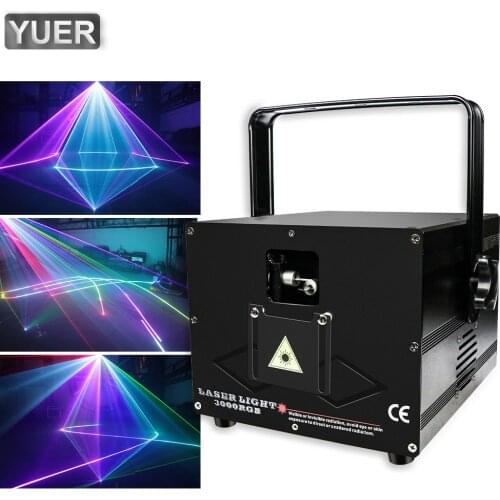 3W Full Color Animation Laser Light DMX512 Disco Laser Effect Projector Professional DJ Party Wedding Club Pattern Laser Lights