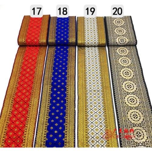 High Quality Gold thread embroidery ribbon 100MMx7Meter Woven Jacquard Ribbon DIY Sofa clothes bag Accessories lace
