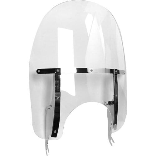 Cafe Racer Motorcycle Clear Windscreen Strengthen Windshield Deflector Fit For Harley Softail Deluxe Fat Boy Slim FLS
