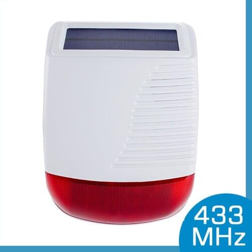 New Wireless Solar outdoor Siren 433MHz light Flash Strobe Waterproof Alarm for Home Security Alarm System Smart Burgl