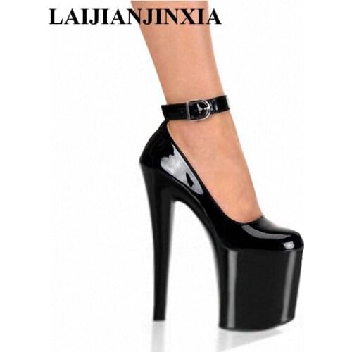 LAIJIANJINXIA New Sexy 20cm Thin High Heels Dancing Night Club Party Modern Dance Shoes Women Platform Pole Dance Pumps Shoes