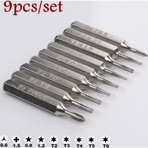 Screwdriver 3/25"(4mm)Bits Torx T2 T3 T4 T5 T6 PH000 Pentalobe 0.8/1.2 for Huawei Samsung Macbook Air Pro iphone7/8/x/xr/xs max