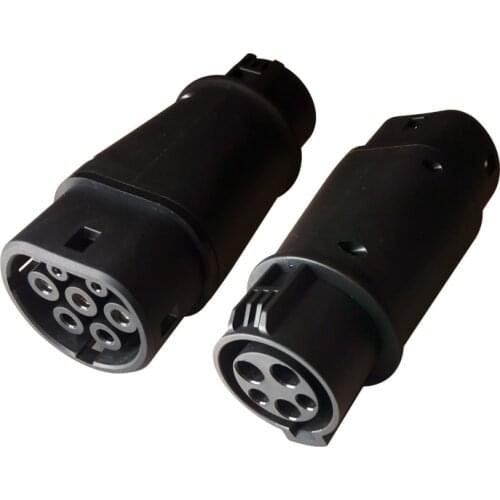 Portable evse electric car type 2 female plug to sae j1772 ev socket charging adapter 32A