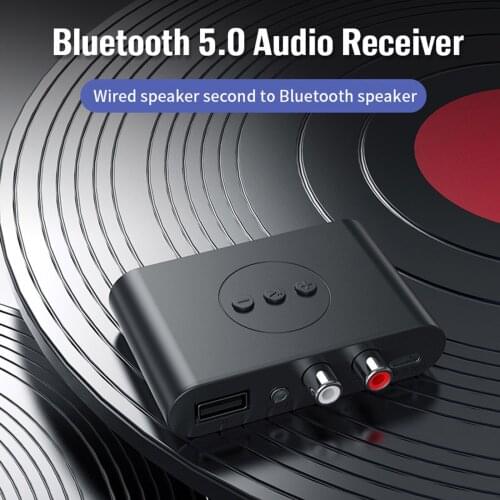 Bluetooth 5.0 Receiver, Bluetooth Audio Adapter USB 3.5mm RCA Audio Support U Disk NFC for TV Home Stereo System Low Latency