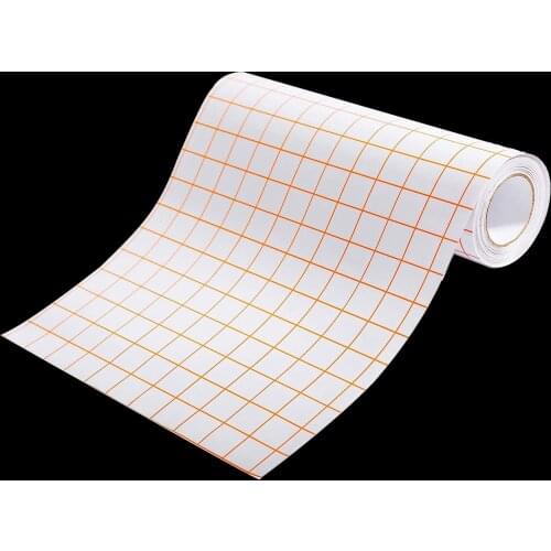 Clear Transfer Tape Paper with Grid, 12 Inch x 6.6 Foot Roll, for Alignment