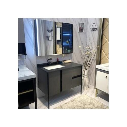 Lacquer free solid wood bathroom cabinet combined toilet wash stand wash basin intelligent mirror cabinet rock plate table