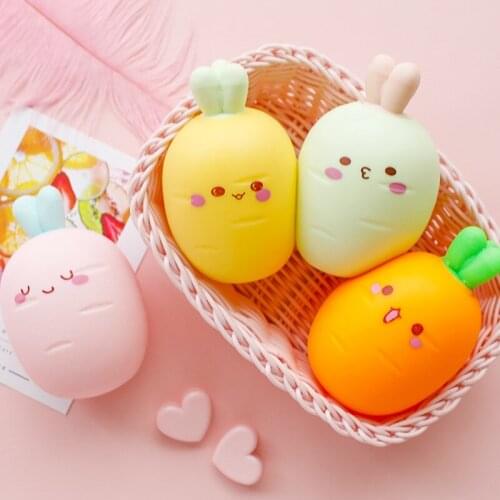 Cute Three-dimensional Funny Carrot Shape Pinch Music Student Adult Work Decompression Vent Toy Boxed Vent Ball Funny Toys