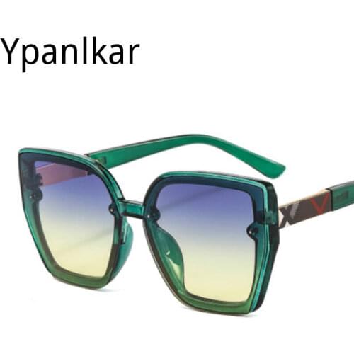 Retro Cat Eye Square Sunglasses Women 2021 Luxury Brand Designer Fashion Transparent Sun Glasses Men Outdoor Beach Shades