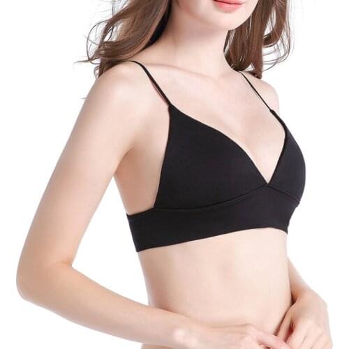 Super Sexy Bra Women Lingerie Underwear Crop Top Deep V Black Bralette Brasier Mujer Wireless Backless Bras for Women
