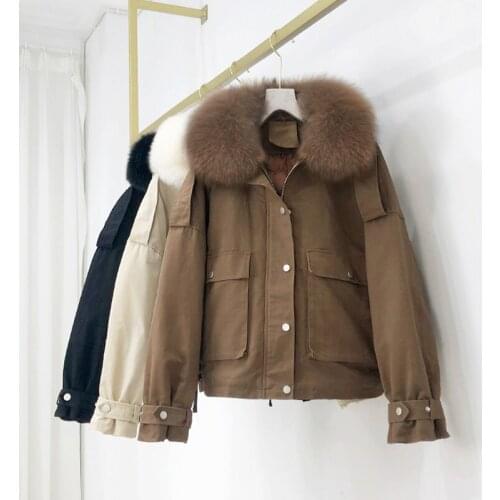 SEDUTMO Winter Fashion Fox Fur Collar Duck Down Jackets Women Oversize Thick Warm Coat Autumn Short Slim Parkas ED1450