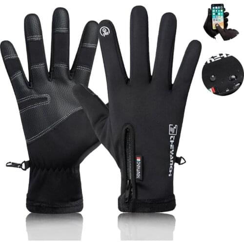 Unisex Winter Cycling Gloves Touchscreen Thermal Warm Cycling Motorcycle Gloves Outdoor Waterproof Bicycle Bike Riding Gloves
