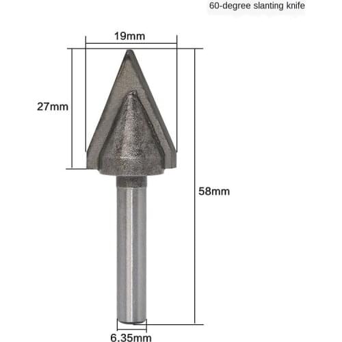 1PC 6.35mm V Bit CNC Solid Carbide End Mill Tungsten Steel Woodworking Milling Cutter 3D Wood MDF Router Bit 60 Degrees