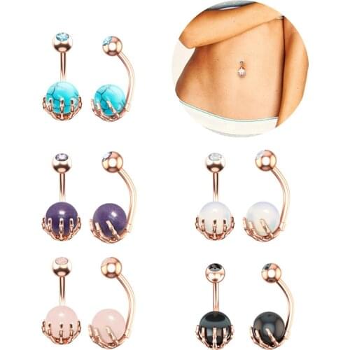 1pc Amazing 14 Gauge Belly Ring Sexy Piercings Skull Hand Ball Belly Button Rings Bar Surgical Steel Claw Navel Rings for Women